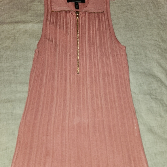 Half Zip Rib Halter Sweater Tank - Picture 3 of 6